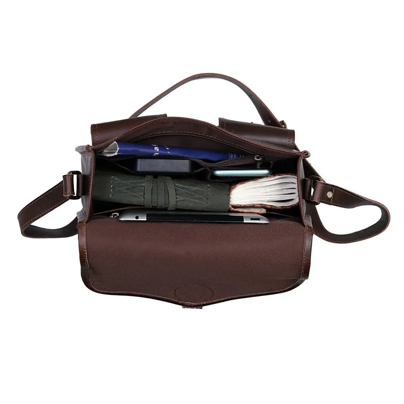 Scarlett Full Grain Leather Saddlebag - Brown