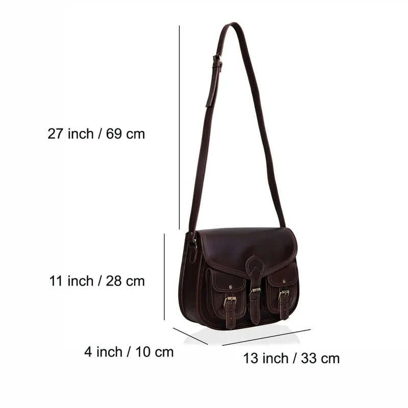 Scarlett Full Grain Leather Saddlebag - Brown