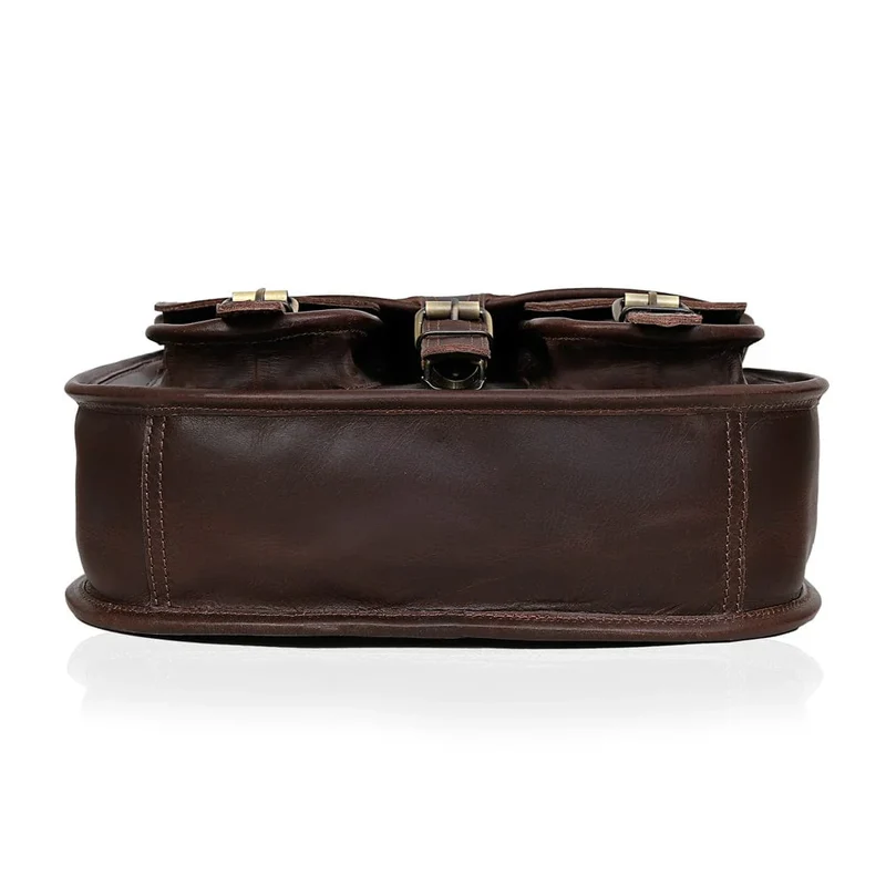 Scarlett Full Grain Leather Saddlebag - Brown