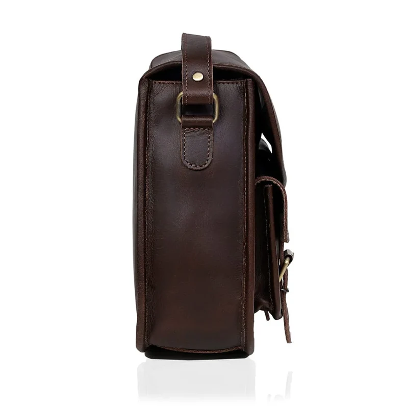 Scarlett Full Grain Leather Saddlebag - Brown