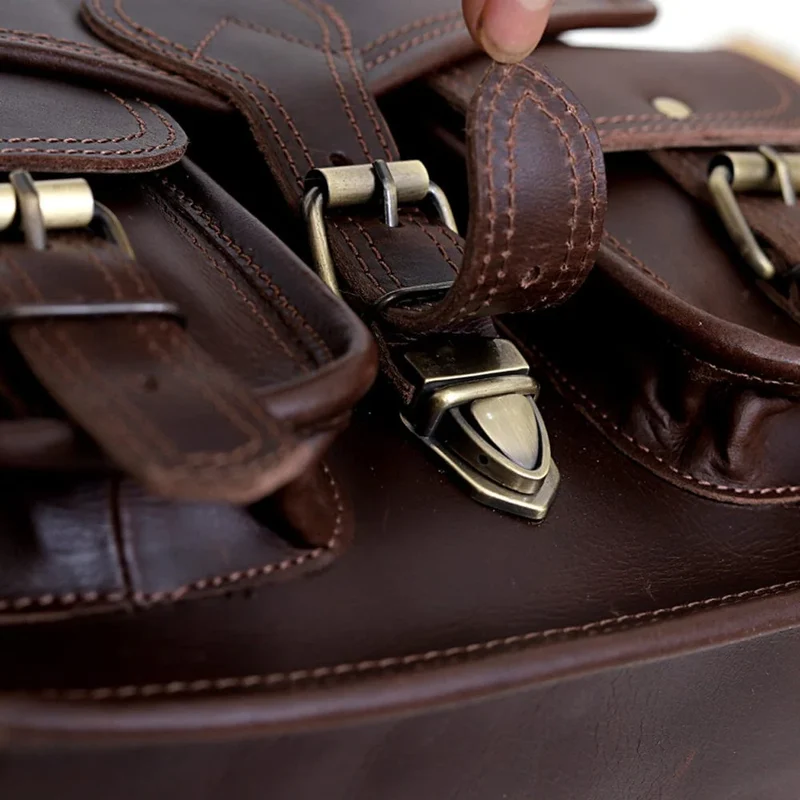 Scarlett Full Grain Leather Saddlebag - Brown