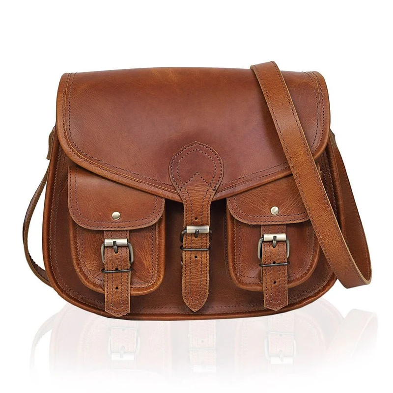 Scarlett Full Grain Leather Saddlebag - Tan