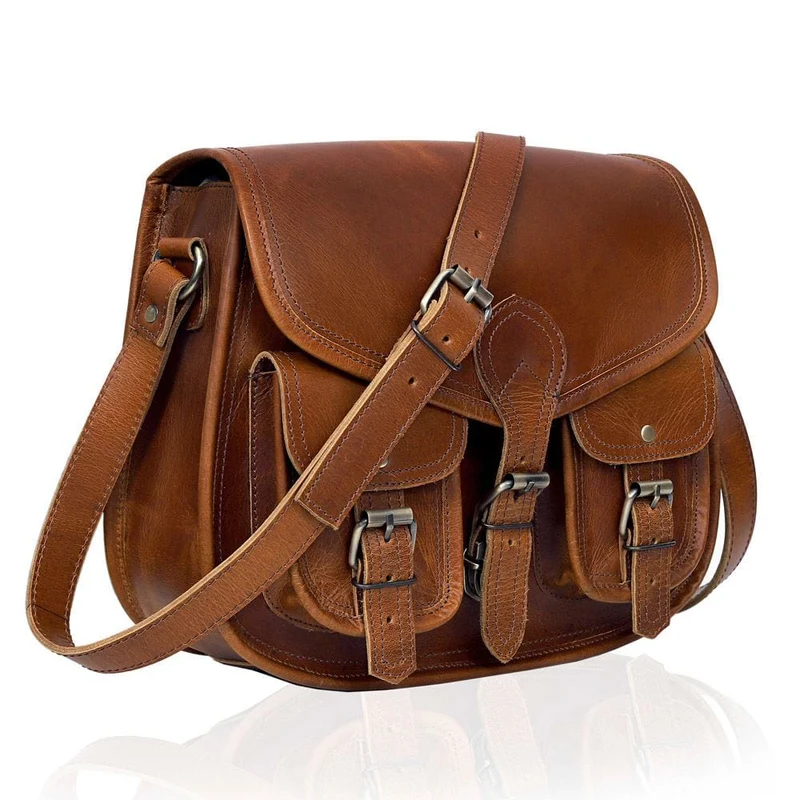 Scarlett Full Grain Leather Saddlebag - Tan
