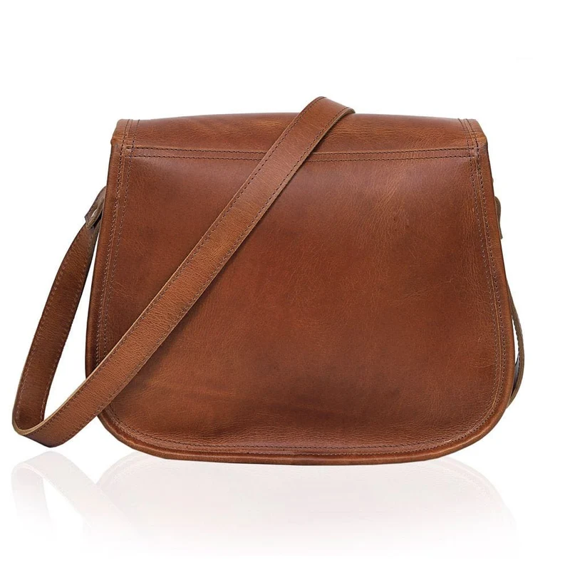 Scarlett Full Grain Leather Saddlebag - Tan