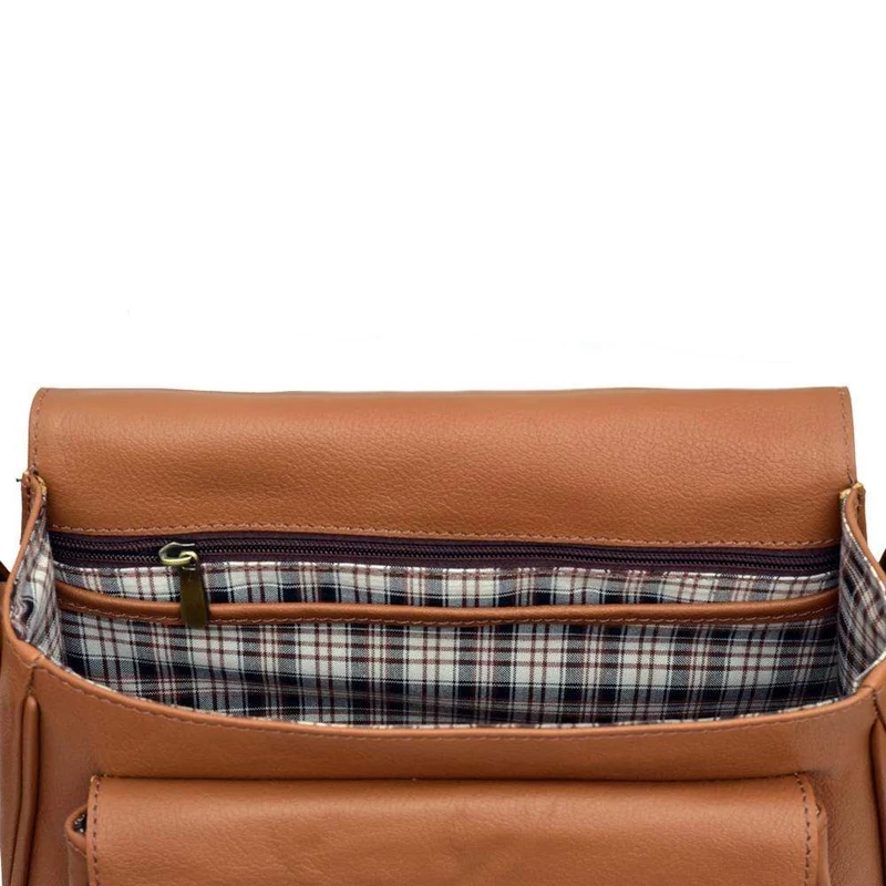 Moon Leather Crossbody Bag - Tan