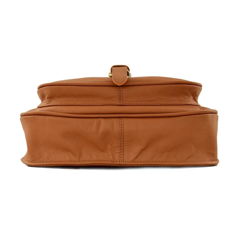 Moon Leather Crossbody Bag - Tan
