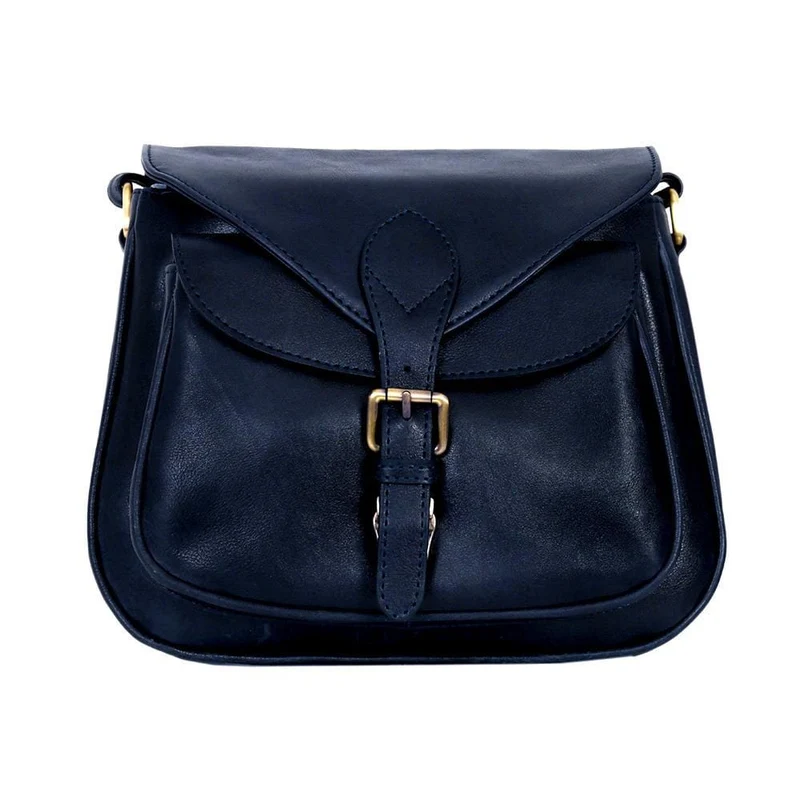 Moon Leather Crossbody Bag - Blue