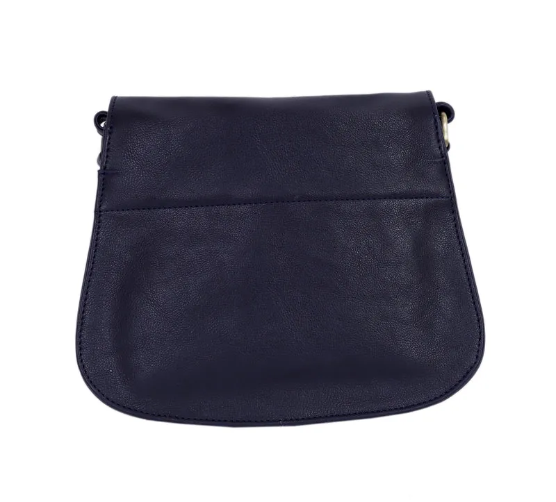 Moon Leather Crossbody Bag - Black