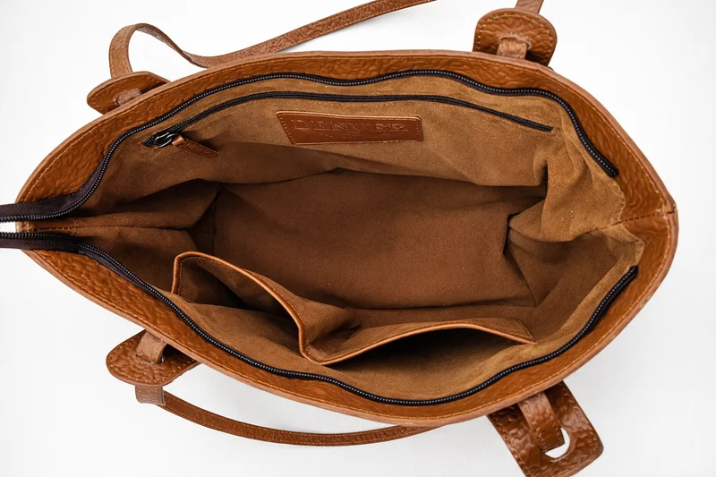 Heirloom Lightweight Tooled Leather Tote Bag