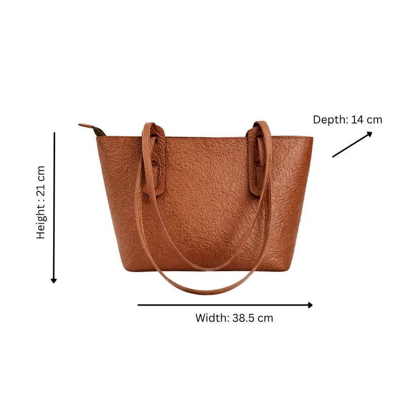 Heirloom Lightweight Tooled Leather Tote Bag
