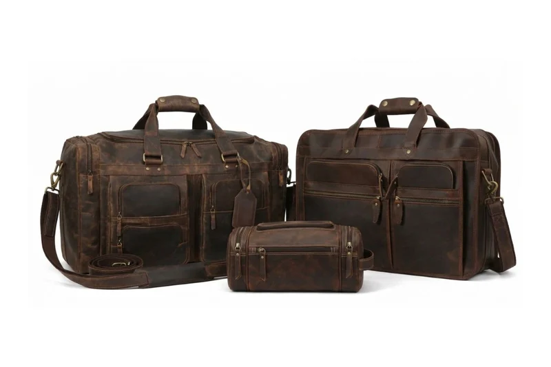 Farm Premium Buffalo Leather Duffle Combo Set