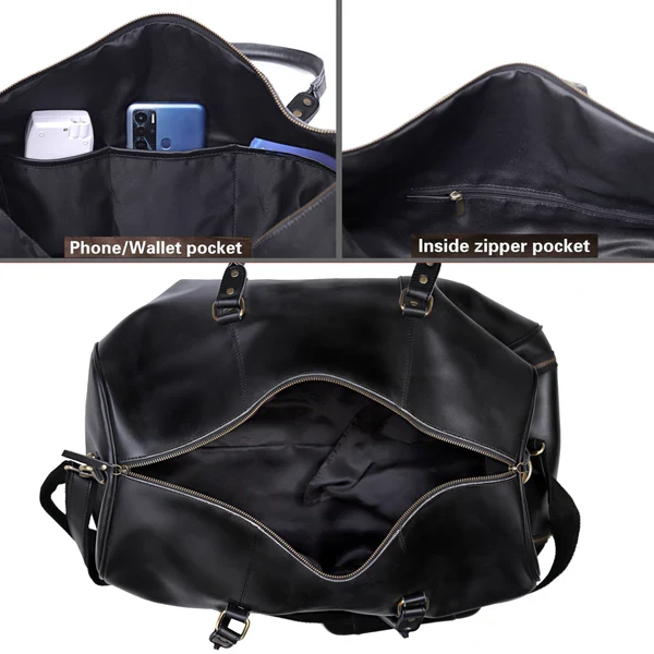 John Leather Duffel Bag Combo Set