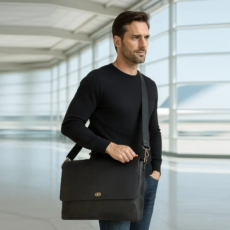 John Leather Duffel Bag Combo Set