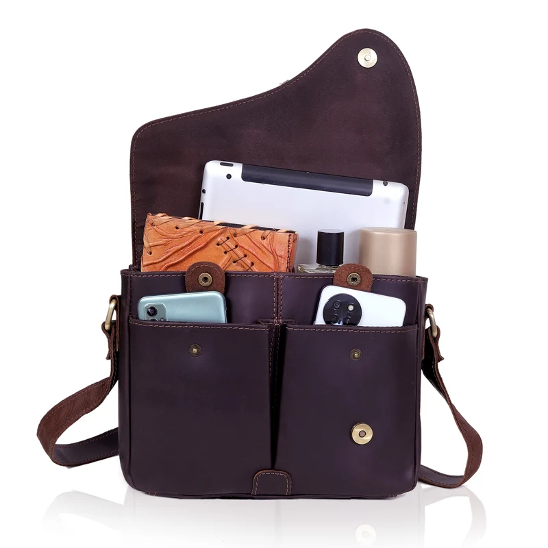 Reef Brown Leather Crossbody Bag