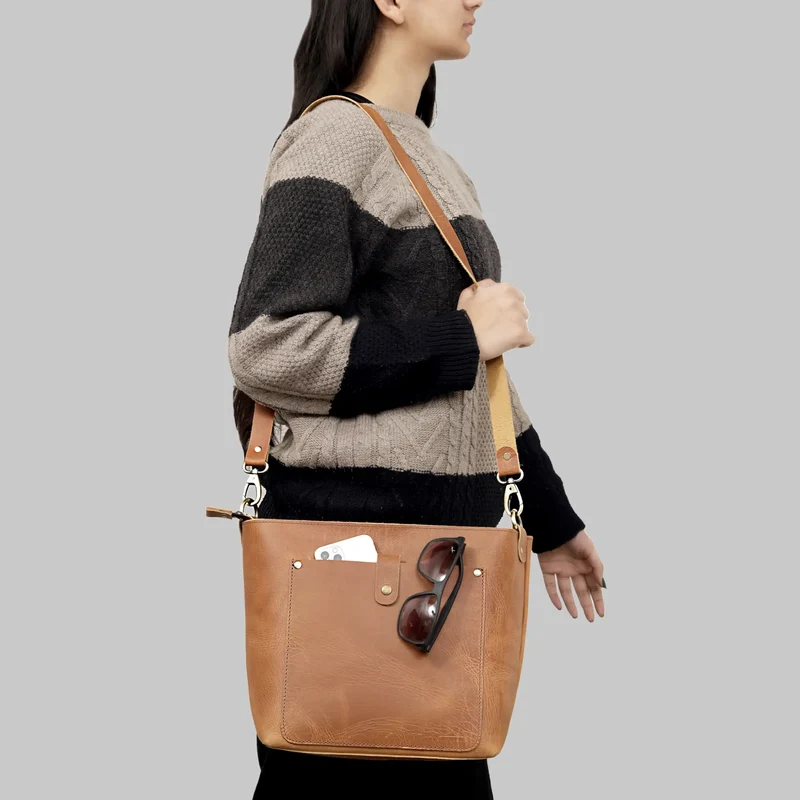 Skylark Buffalo Tan Leather Tote Bag