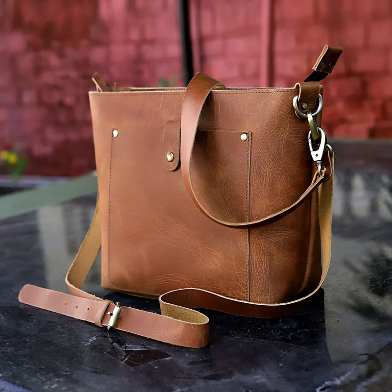 Skylark Buffalo Tan Leather Tote Bag