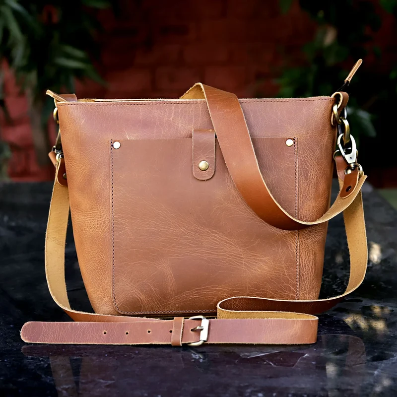 Skylark Buffalo Tan Leather Tote Bag