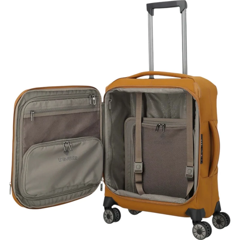 Travelite Priima 4-Rollen-Kabinentrolley 55 cm -Curry