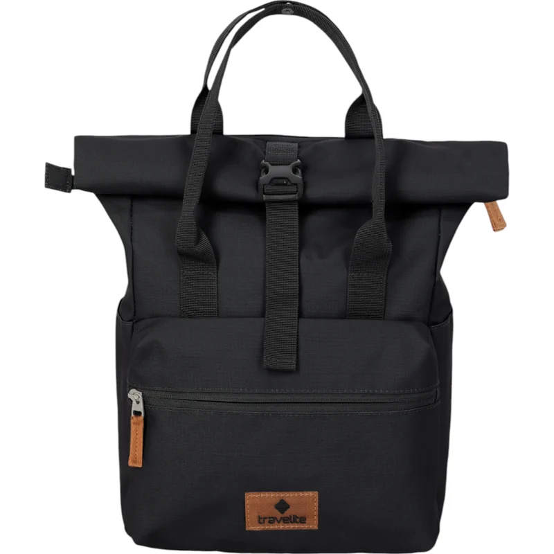 Travelite Basics Short Handle Rolltop-Rucksack 37 cm -Schwarz