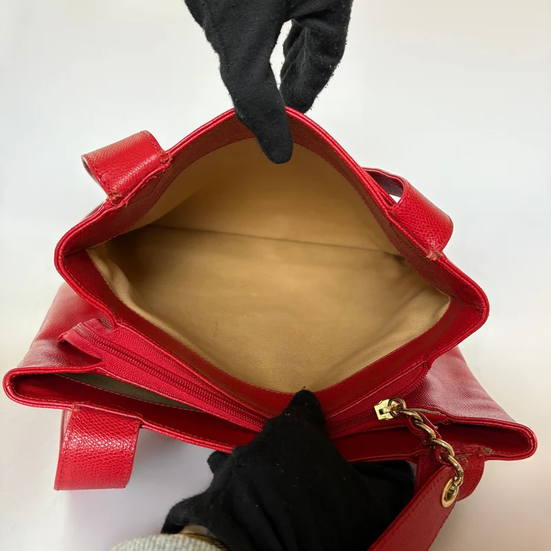 Chanel Groot Shopper Rood leer