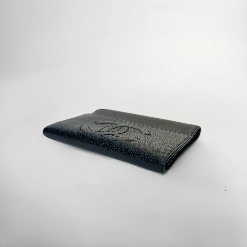 Chanel Portemonnee Medium Kaviaar Leer