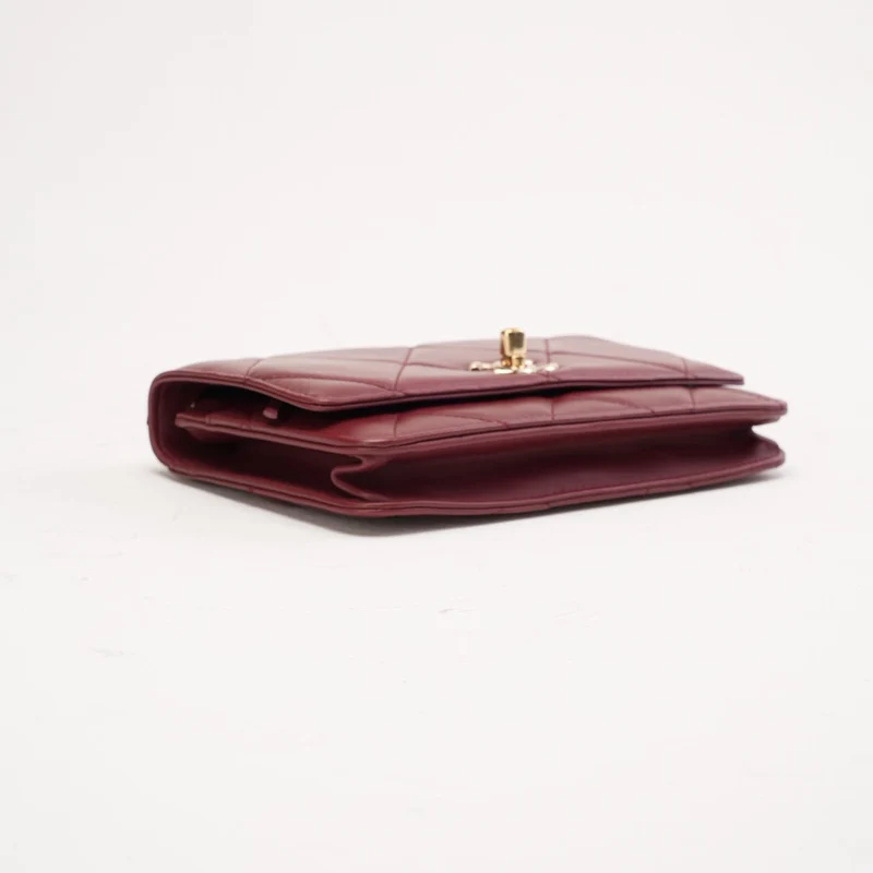 Chanel Trendy CC Wallet on Chain (WOC) Lamm Burgunderrot 2020