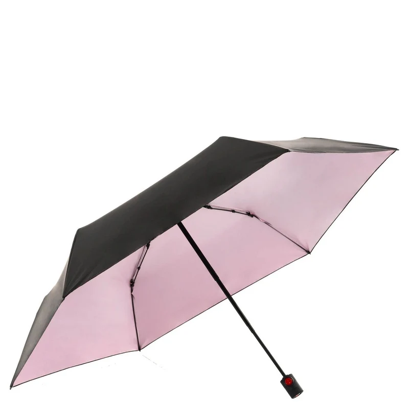 Knirps U.200 Ultra Light Duomatic - Taschenschirm Regenschirm (black with rose coating)