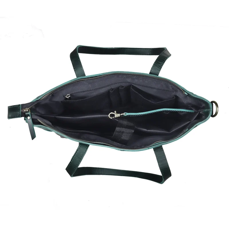 Portland Buffalo Leather Almost Perfect Tote Bag - Green