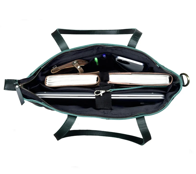 Portland Buffalo Leather Almost Perfect Tote Bag - Green