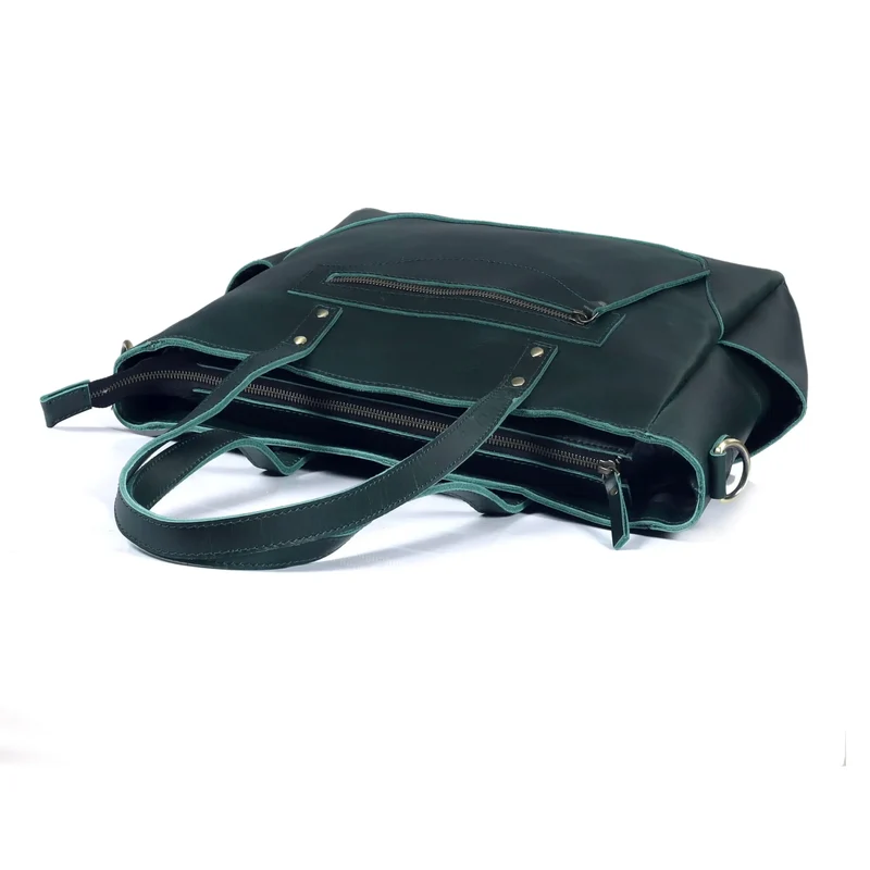Portland Buffalo Leather Almost Perfect Tote Bag - Green