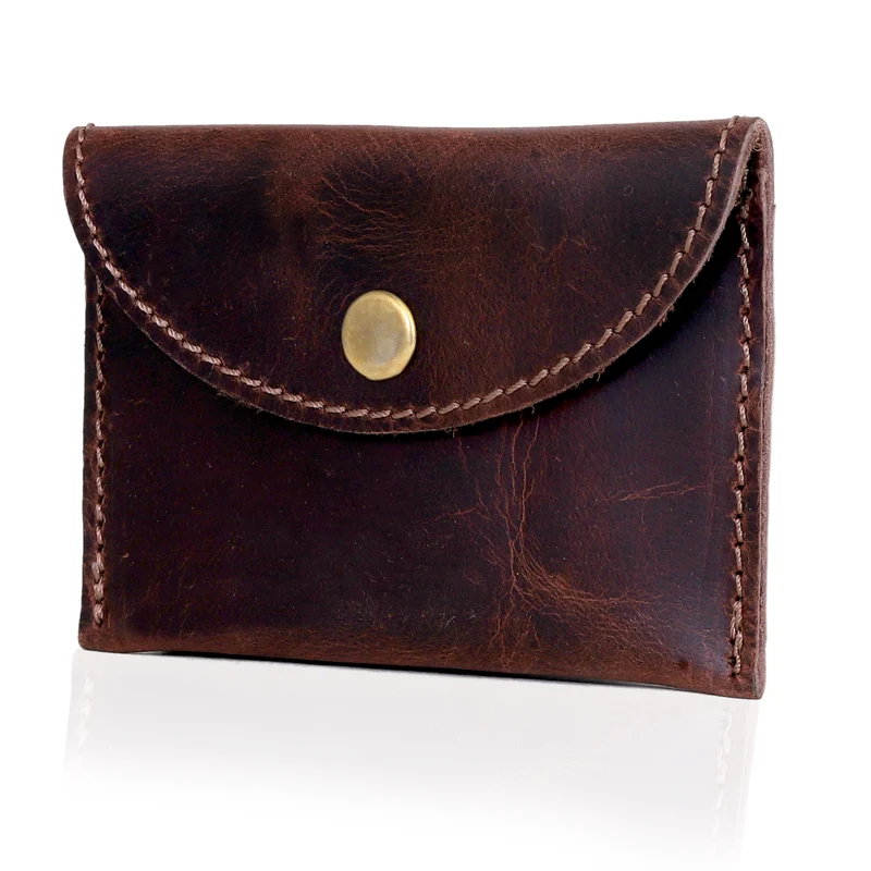 Leather Coin Purse - Burgundy
