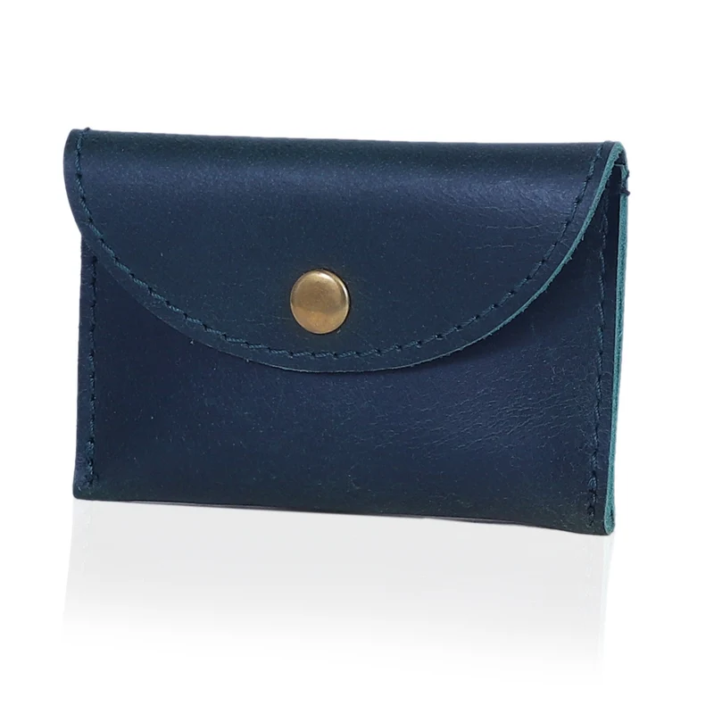 Leather Coin Purse - Navy