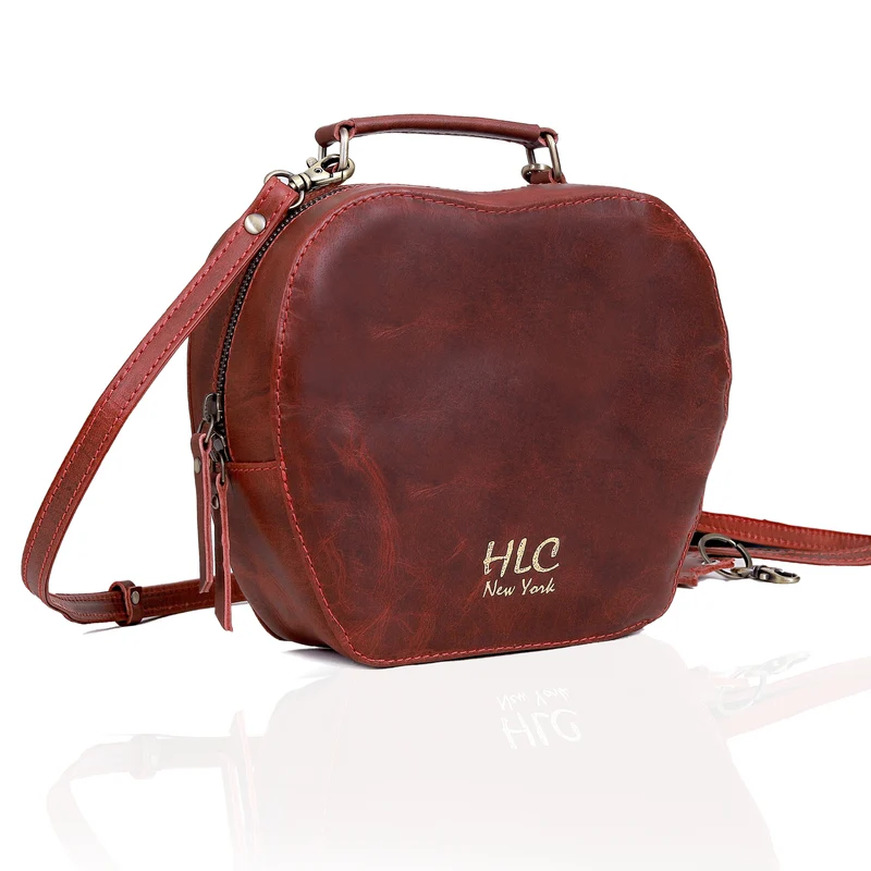HLC collection Small Apple Cut Crossbody Bag Women - Red