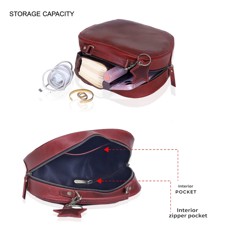 HLC collection Small Apple Cut Crossbody Bag Women - Red