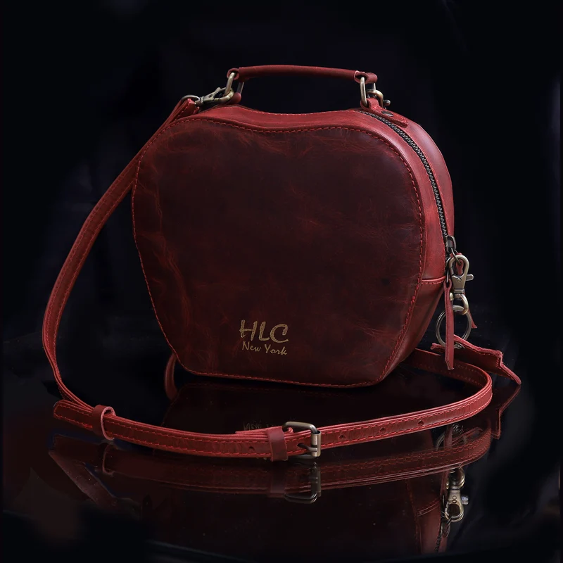 HLC collection Small Apple Cut Crossbody Bag Women - Red