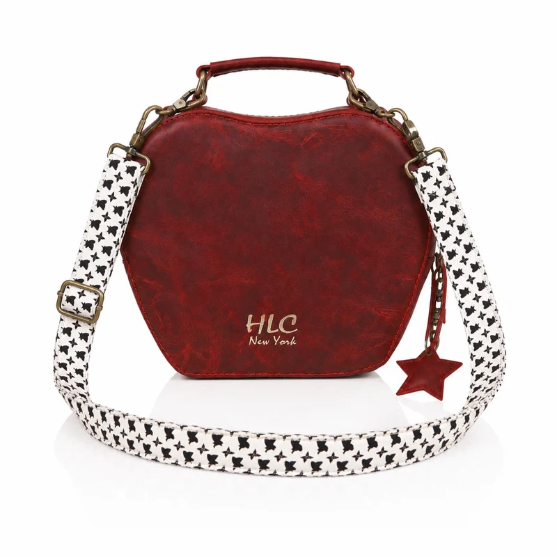 HLC collection Small Apple Cut Crossbody Bag Women - Red