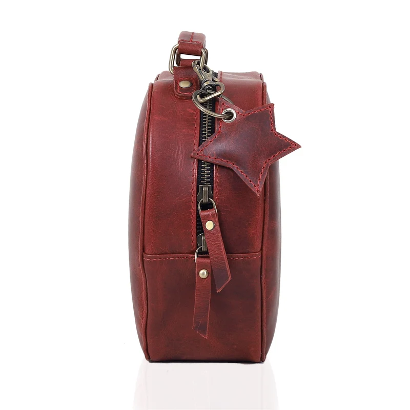 HLC collection Small Apple Cut Crossbody Bag Women - Red