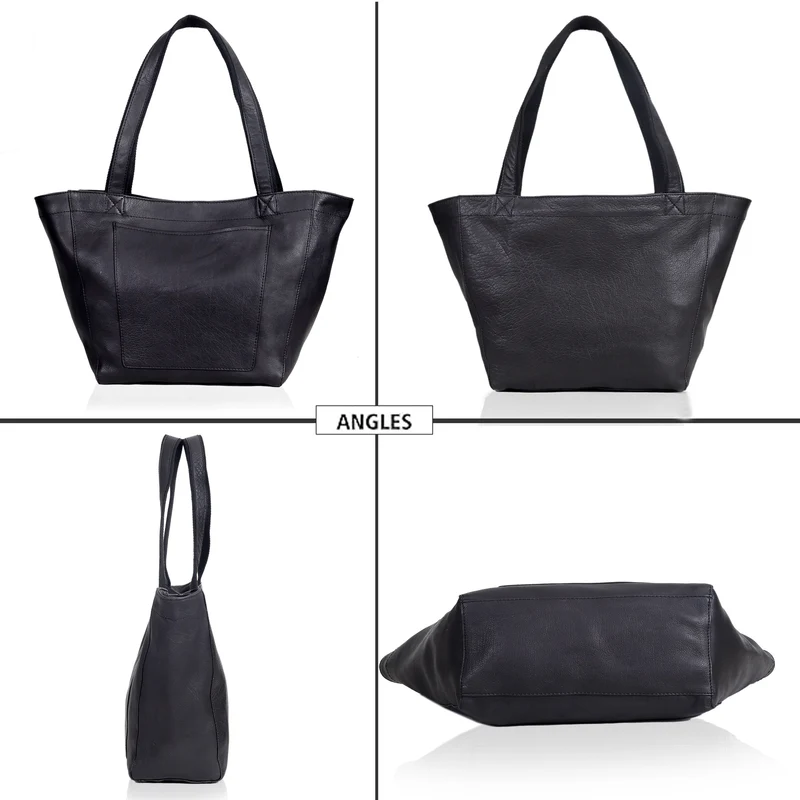 Almost Perfect Leather Tote Bag - Black