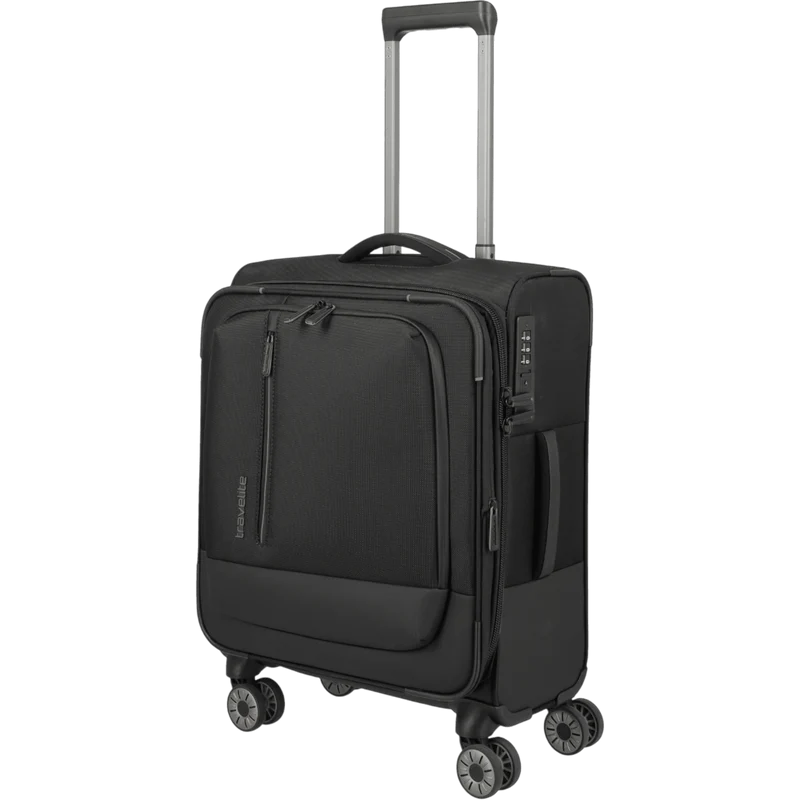 Travelite Crosslite 4-Rollen-Kabinentrolley S erw. 55 cm -Schwarz