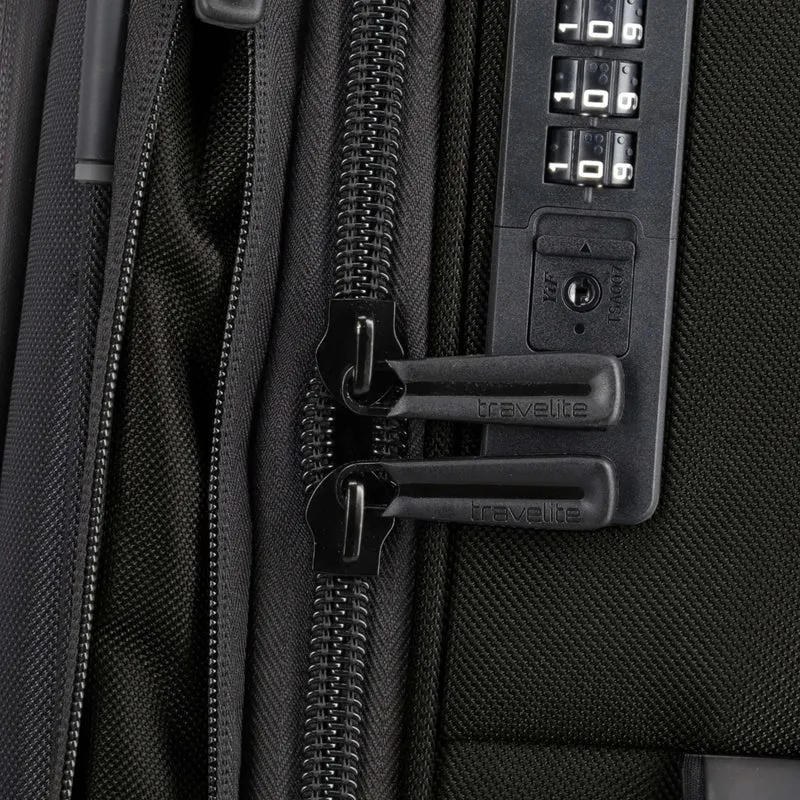 Travelite Crosslite 4-Rollen-Kabinentrolley S erw. 55 cm -Schwarz