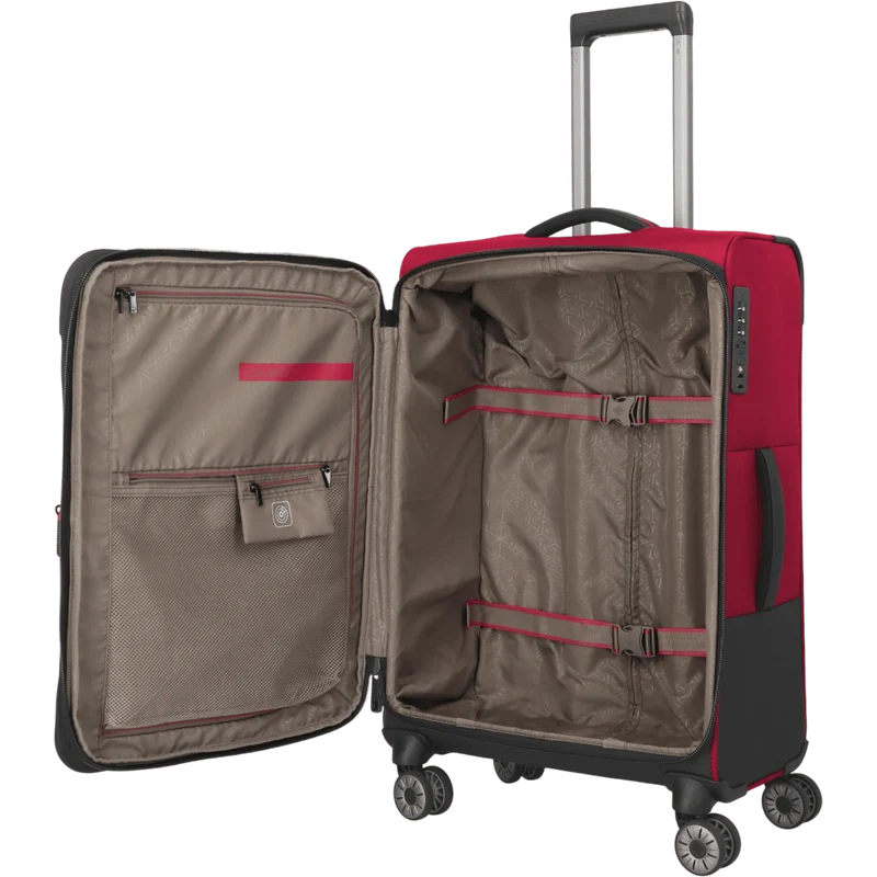 Travelite Crosslite 4-Rollen-Trolley M 66 cm -Rot