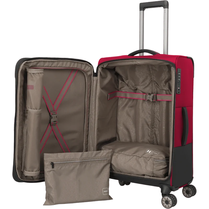 Travelite Crosslite 4-Rollen-Trolley M 66 cm -Rot