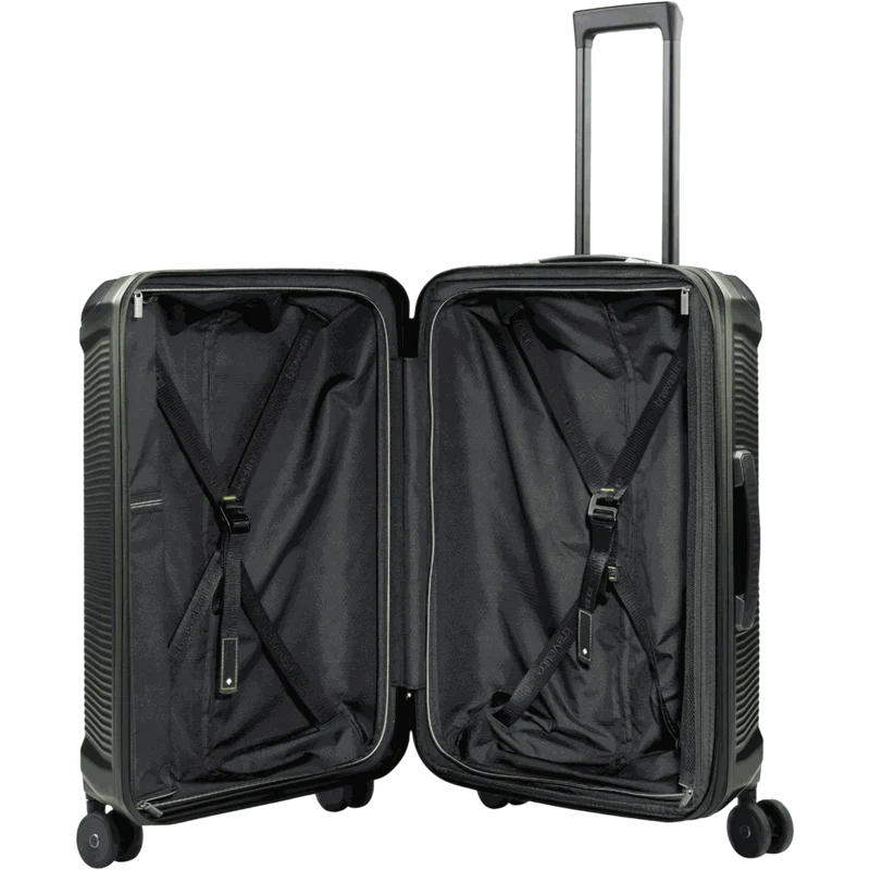 Travelite Millennium 4-Rollen-Koffer M 67 cm erw. -pine green