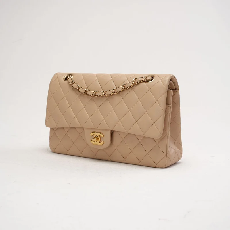 Chanel Timeless Medium Double Flap Lamb Beige 2011