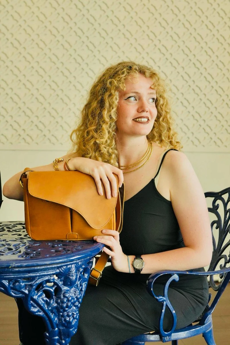 Reef Tan Leather Crossbody Bag