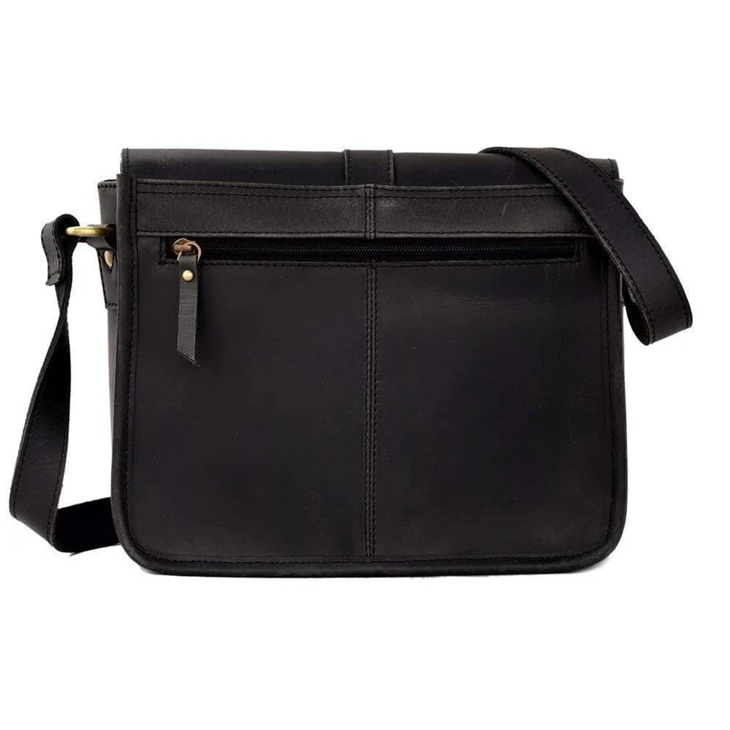 Marina Black Leather Crossbody Bag