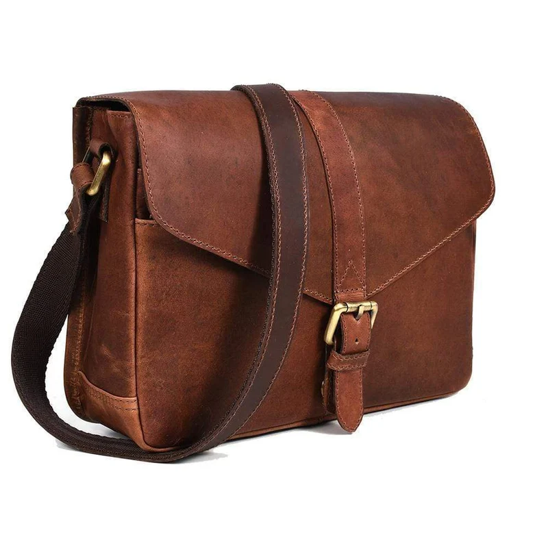 Marina Brown Leather Crossbody Bag