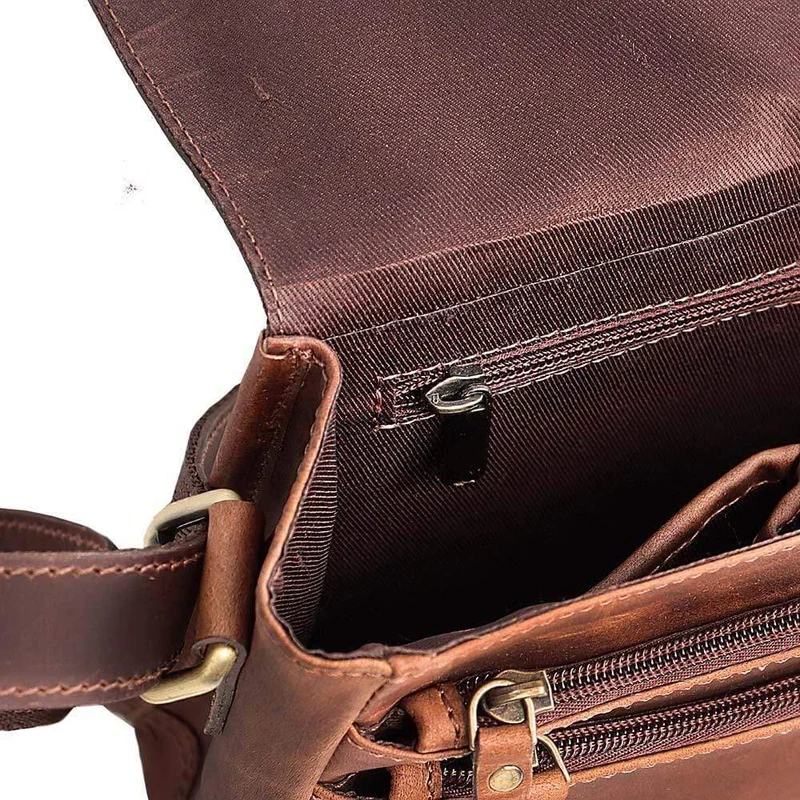 Marina Brown Leather Crossbody Bag