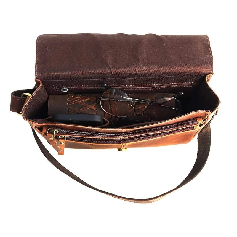 Marina Brown Leather Crossbody Bag