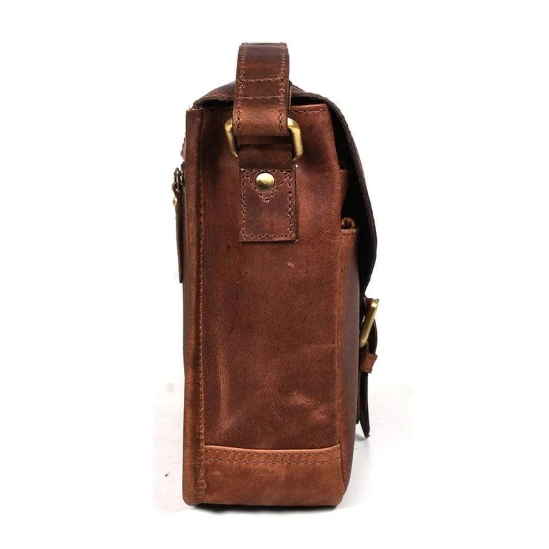 Marina Brown Leather Crossbody Bag